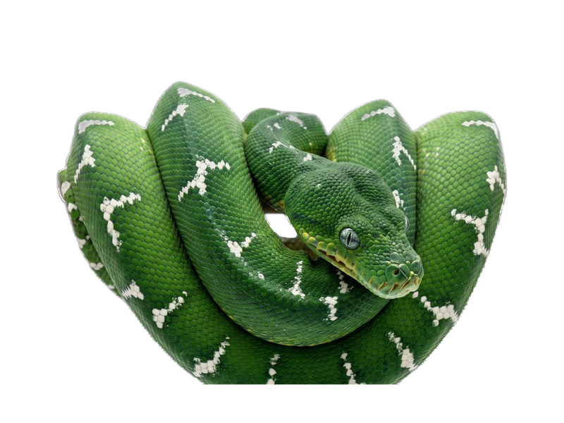 Emerald Tree Boa (Corallus caninus) transparent cutout