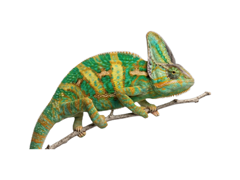 Veiled Chameleon (Chamaeleo calyptratus) transparent cutout
